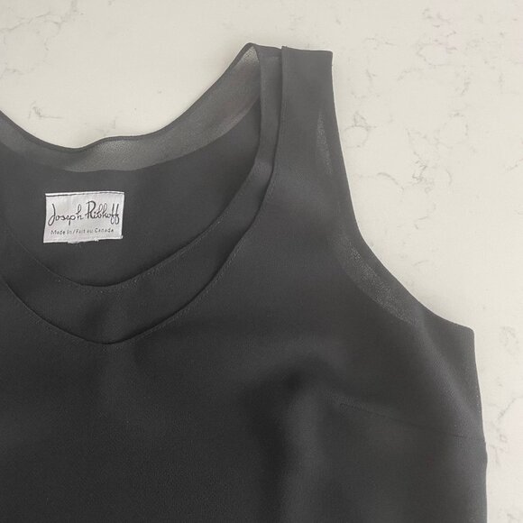 Joseph Ribkoff V Nk Double Layer Classic Tank Top Black Sz OS No Size/Fabric Tag - Picture 3 of 9